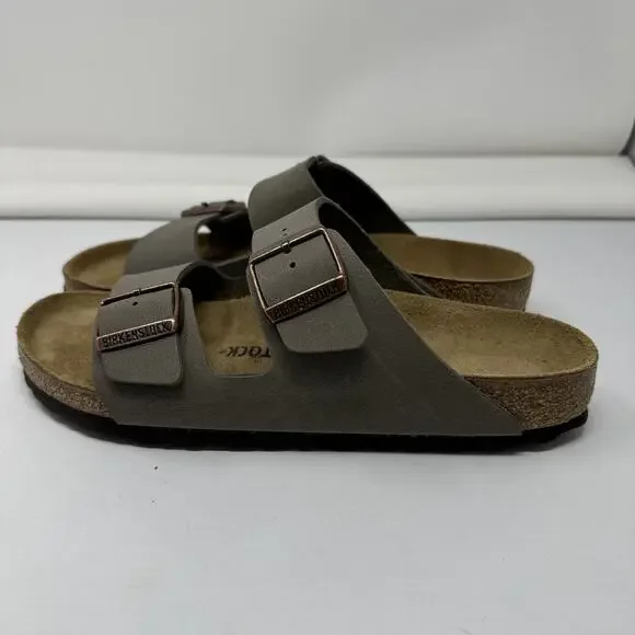 Birkenstock Arizona Slippers Birko Flor Nubuck Stone Size 41 - Picture 5 of 11
